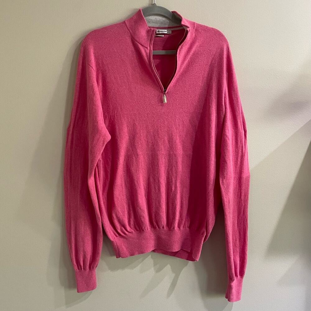 Peter Millar Cashmere Pink Quarter Zip Sweater